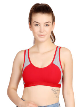 Cotton Lycra Racer Back Sports Bra Double Color