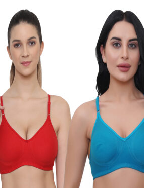 Full Coverage Molded Cup Bra Combo for Women and Girls Pack of 2