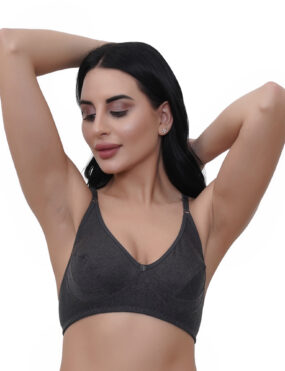 Women Full Coverage Poly Cotton Seamed Cup Non Padded Bra