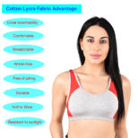 Grey Red Sports Bra-1