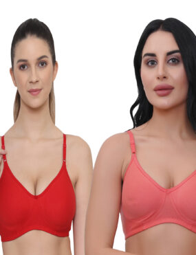 Full Coverage Molded Cup Bra Combo for Women and Girls Pack of 2