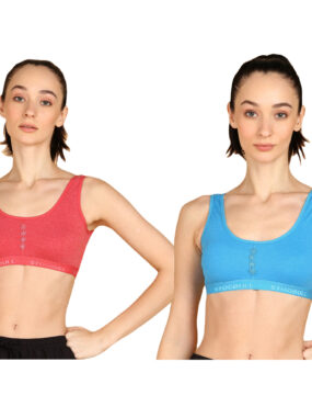 Best Quality Poly Cotton Non Padded Sports Bra Combo Pack Of 2 For Womens and Girls GYM Yoga Exercise