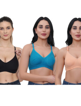 Full Coverage Molded Cup Bra Combo for Women and Girls Pack of 3