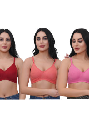 Full Coverage Molded Cup Bra Combo for Women and Girls Pack of 3