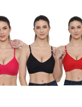 Full Coverage Molded Cup Bra Combo for Women and Girls Pack of 3