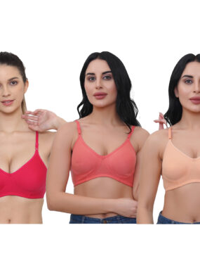 Full Coverage Molded Cup Bra Combo for Women and Girls Pack of 3