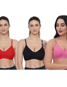 Full Coverage Molded Cup Bra Combo for Women and Girls Pack of 3