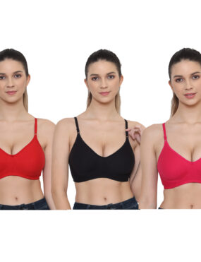 Full Coverage Molded Cup Bra Combo for Women and Girls Pack of 3