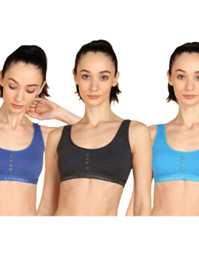 Best Quality Poly Cotton Non Padded Sports Bra combo pack of 2 for Womens and Girls Gym