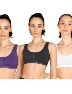 Best Quality Poly Cotton Non Padded Sports Bra combo pack of 2 for Womens and Girls Gym