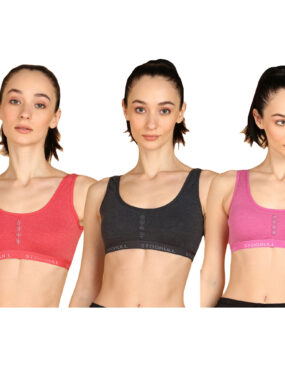 Best Quality Poly Cotton Non Padded Sports Bra combo pack of 2 for Womens and Girls Gym
