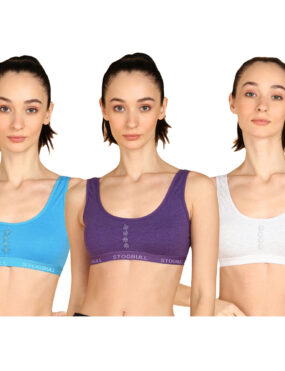 Best Quality Poly Cotton Non Padded Sports Bra combo pack of 2 for Womens and Girls Gym