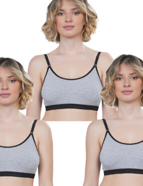 STOGBULL Women’s Cotton Lycra Everyday Non Padded Sports Bra combo pack of 3 for Gym Yoga Exercise Running Workout